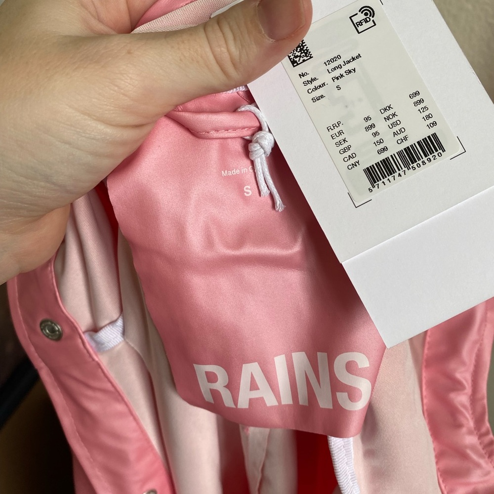 Rains Long Jacket Pink Sky - Picture 7 of 7